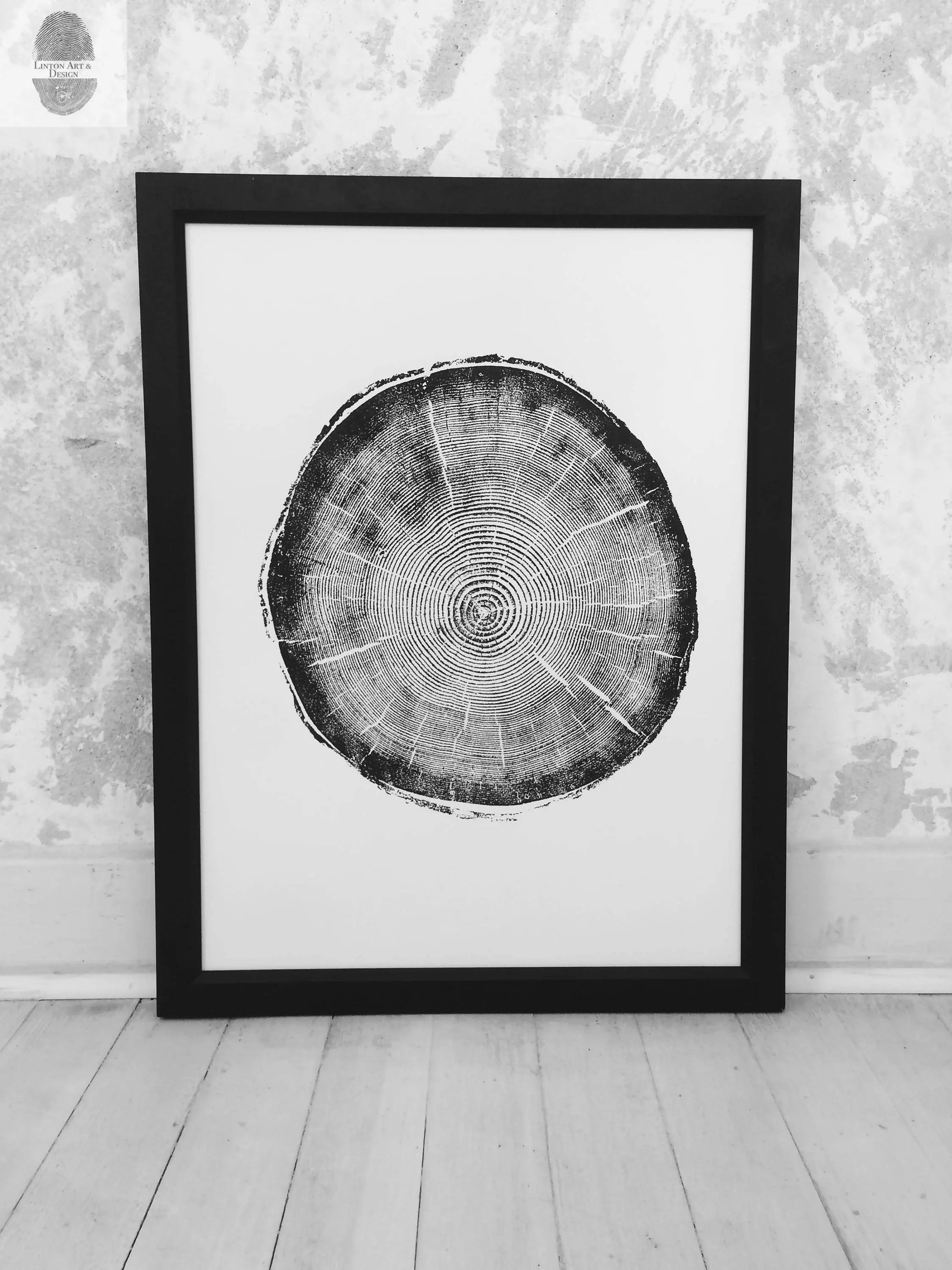 Big Cottonwood Canyon, Tree Ring Print, Woodcut, Utah Art, Botanical Print, Father's Day Art, arborist art gift, Dendrology, Hand pressed lintonart