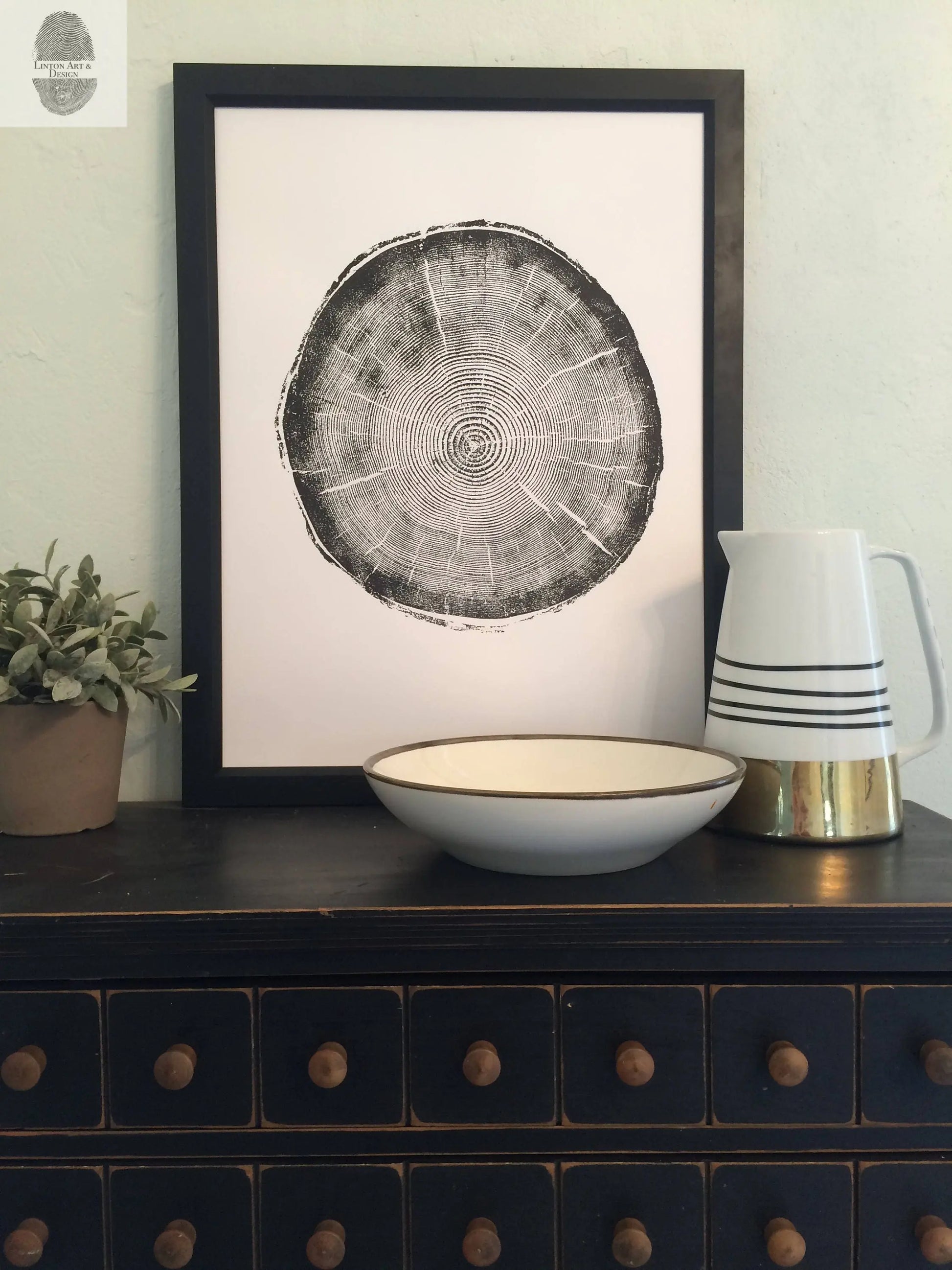 Big Cottonwood Canyon, Tree Ring Print, Woodcut, Utah Art, Botanical Print, Father's Day Art, arborist art gift, Dendrology, Hand pressed lintonart