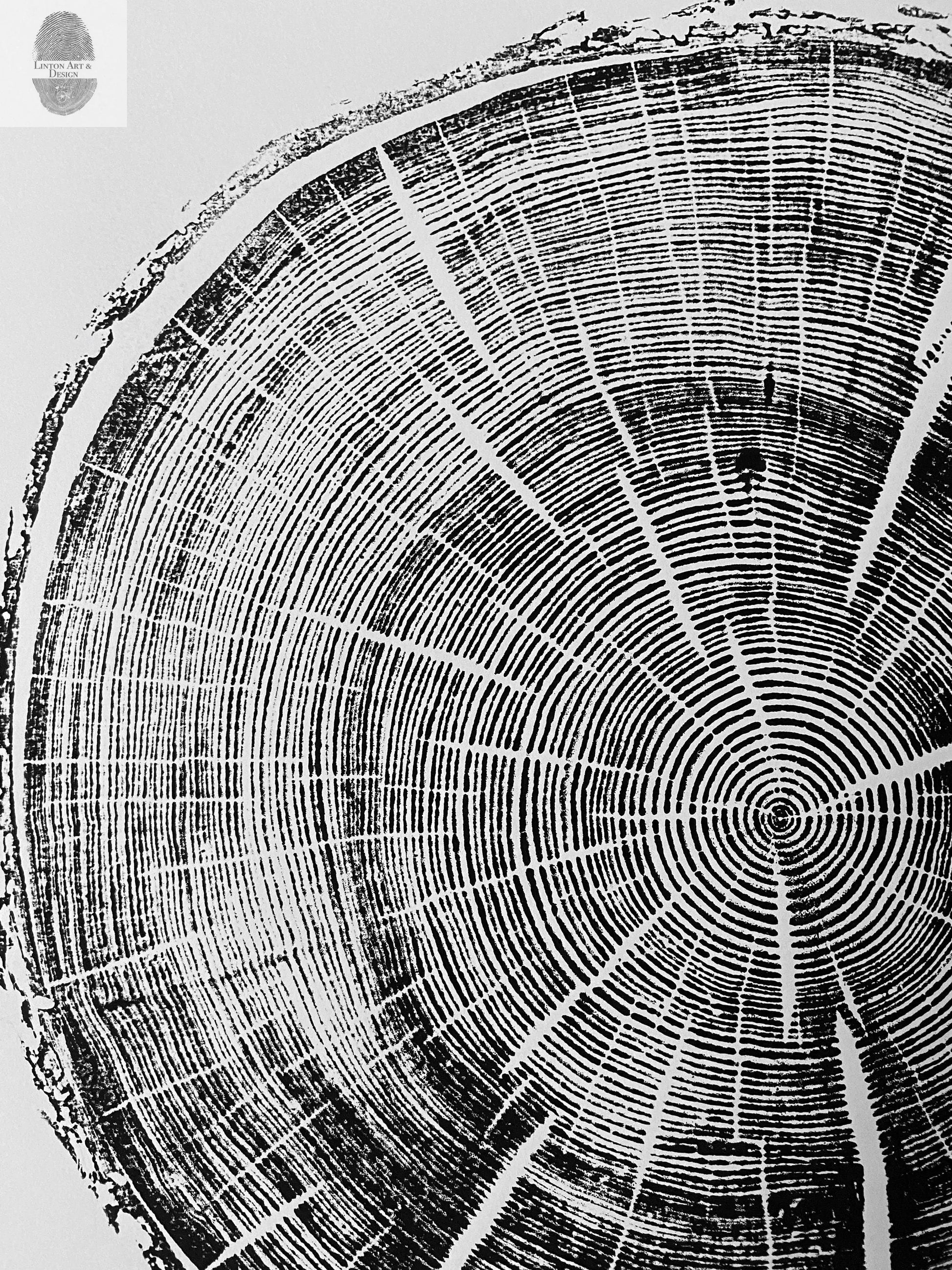 Black Hills South Dakota Woodcut print, Tree Ring Print, Arborist, Forestry, Biology Gift, 18x24 inches, Signed Original lintonart