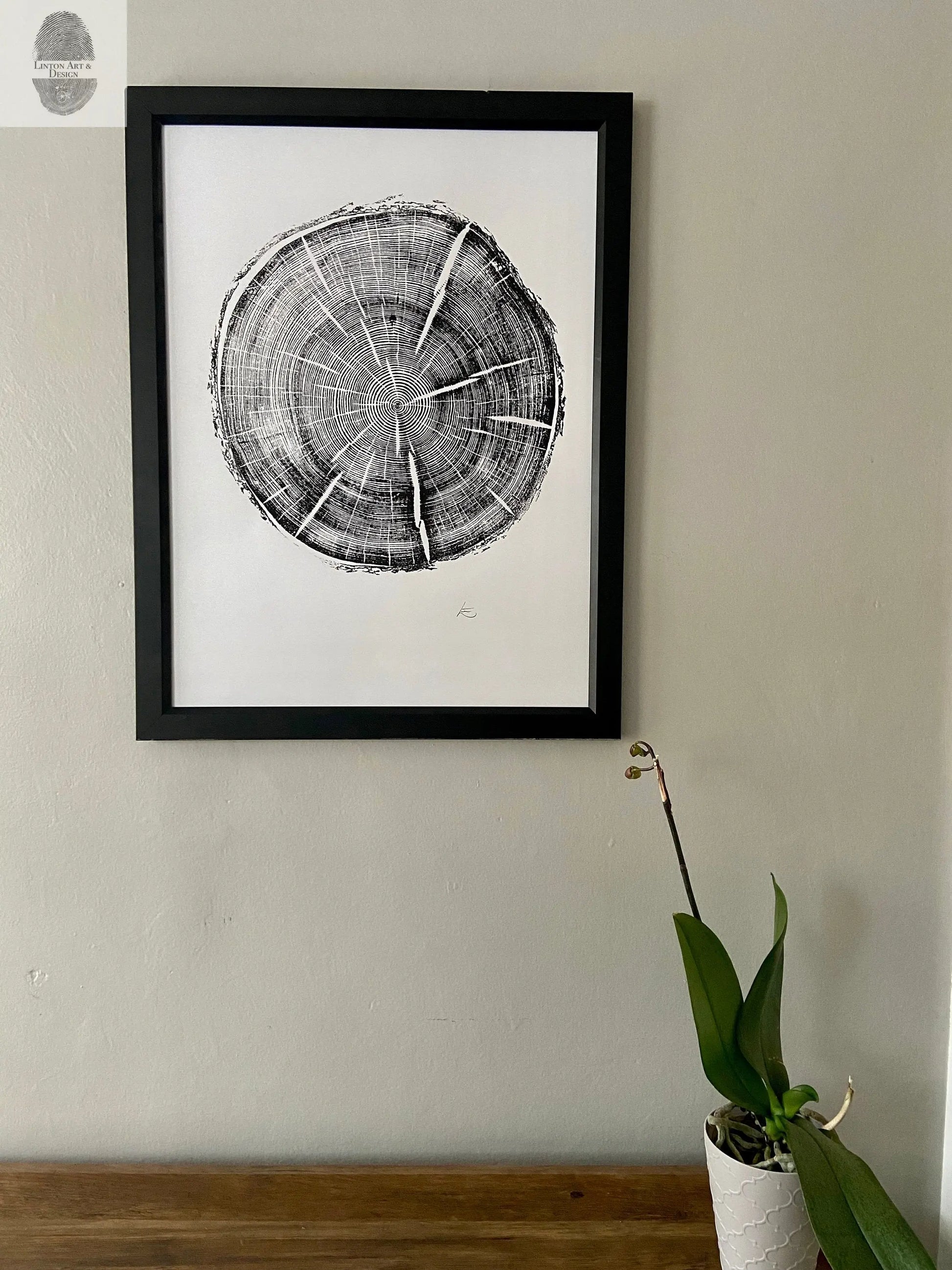 Black Hills South Dakota Woodcut print, Tree Ring Print, Arborist, Forestry, Biology Gift, 18x24 inches, Signed Original lintonart