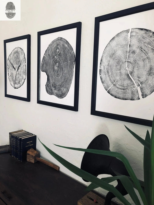 Set of 3, Utah Art, Alaska Art, Ohio State Art, Mulberry Tree, Cedar Tree, Wood Slice Wall Art lintonart