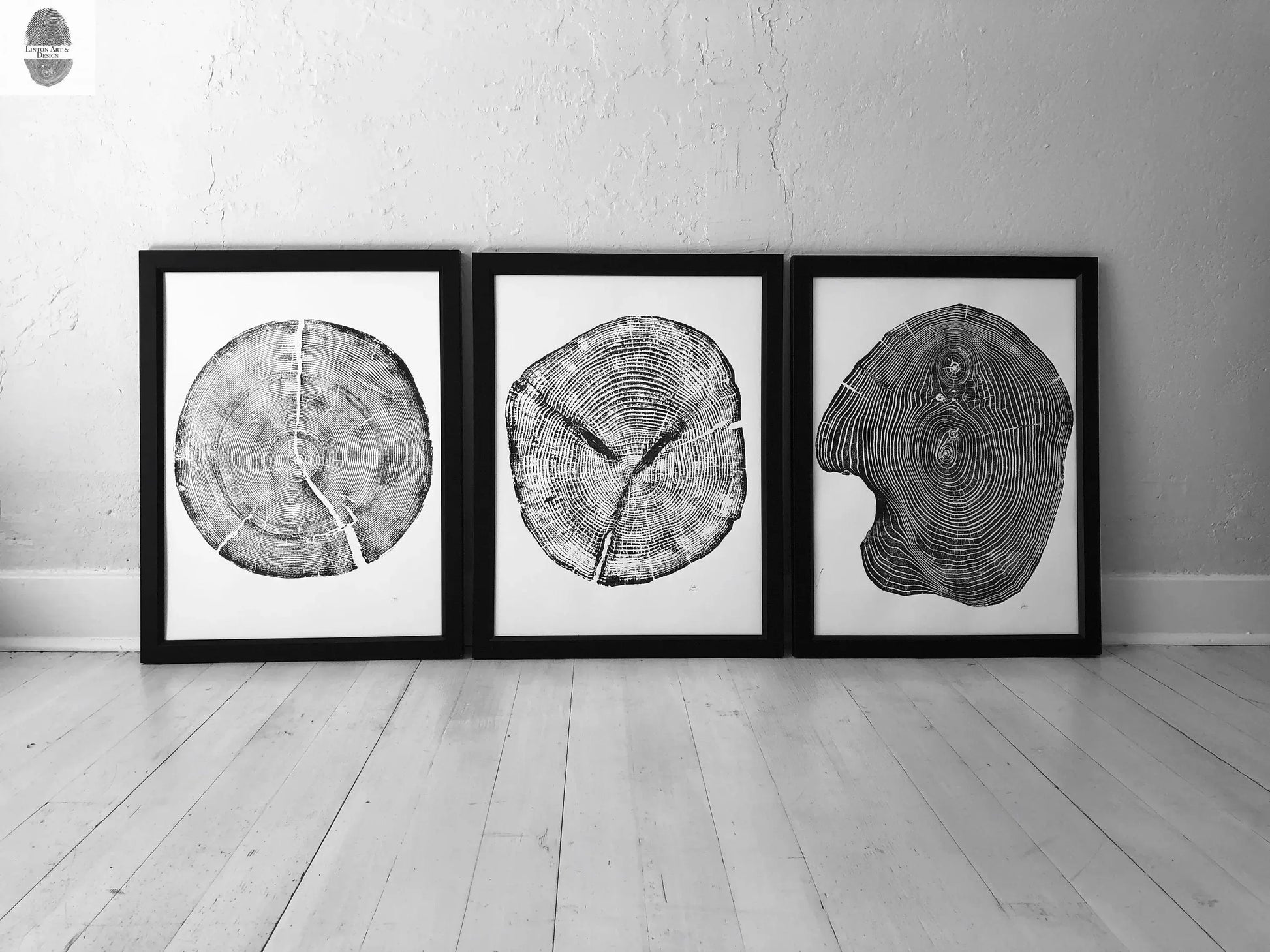 Set of 3, Utah Art, Alaska Art, Ohio State Art, Mulberry Tree, Cedar Tree, Wood Slice Wall Art lintonart