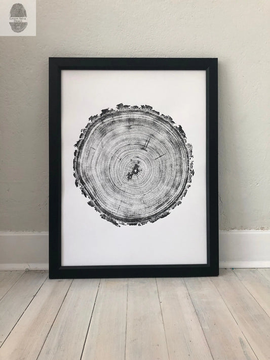 Denver Art, Rocky Mountains, Pine Tree Art, Tree ring Print, Woodcut Print lintonart