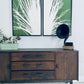 Fan Palm Leaf Diptych Hand Pressed Monoprint on Green Set of 2 - 24x36 each giclee print lintonart