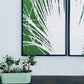 Fan Palm Leaf Diptych Hand Pressed Monoprint on Green Set of 2 - 24x36 each giclee print lintonart