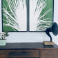 Fan Palm Leaf Diptych Hand Pressed Monoprint on Green Set of 2 - 24x36 each giclee print lintonart