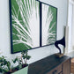 Fan Palm Leaf Diptych Hand Pressed Monoprint on Green Set of 2 - 24x36 each giclee print lintonart