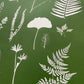 Fern Collage Hand Pressed Botanical Monoprint on Green - giclee print lintonart