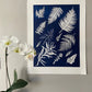 Ferns Collage Hand Pressed Botanical Monoprint on Blue - 18x24 Giclee Print lintonart