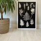 Ferns and Leaves Collage I Monoprint - 24x36 Giclee Print lintonart