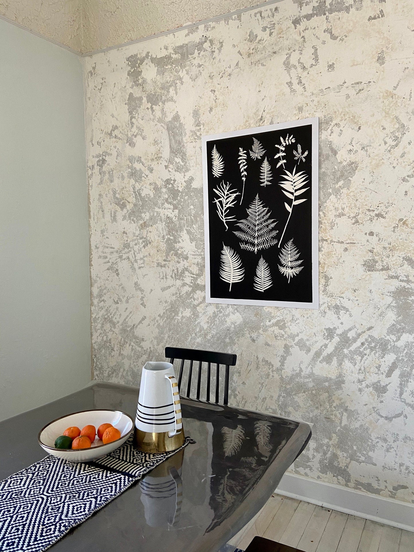 Ferns and Leaves Collage I Monoprint - 24x36 giclee print