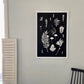 Ferns and Leaves Collage III, Hand Pressed Botanical Monoprint on Black - 24x36 giclee print lintonart