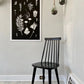 Ferns and Leaves Collage III, Hand Pressed Botanical Monoprint on Black - 24x36 giclee print lintonart