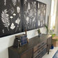 Ferns and Leaves Hand Pressed Botanical Monoprint on Black Set of 3 - 24x36 each giclee print lintonart