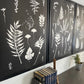 Ferns and Leaves Hand Pressed Botanical Monoprint on Black Set of 3 - 24x36 each giclee print lintonart