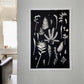 Ferns and Leaves Hand Pressed Botanical Monoprint on Black Set of 3 - 24x36 each giclee print lintonart