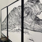 Giant Redwood, Tree ring art print, Made from a real redwood burl, hand pressed woodcut print, not machine printed, by Erik Linton lintonart