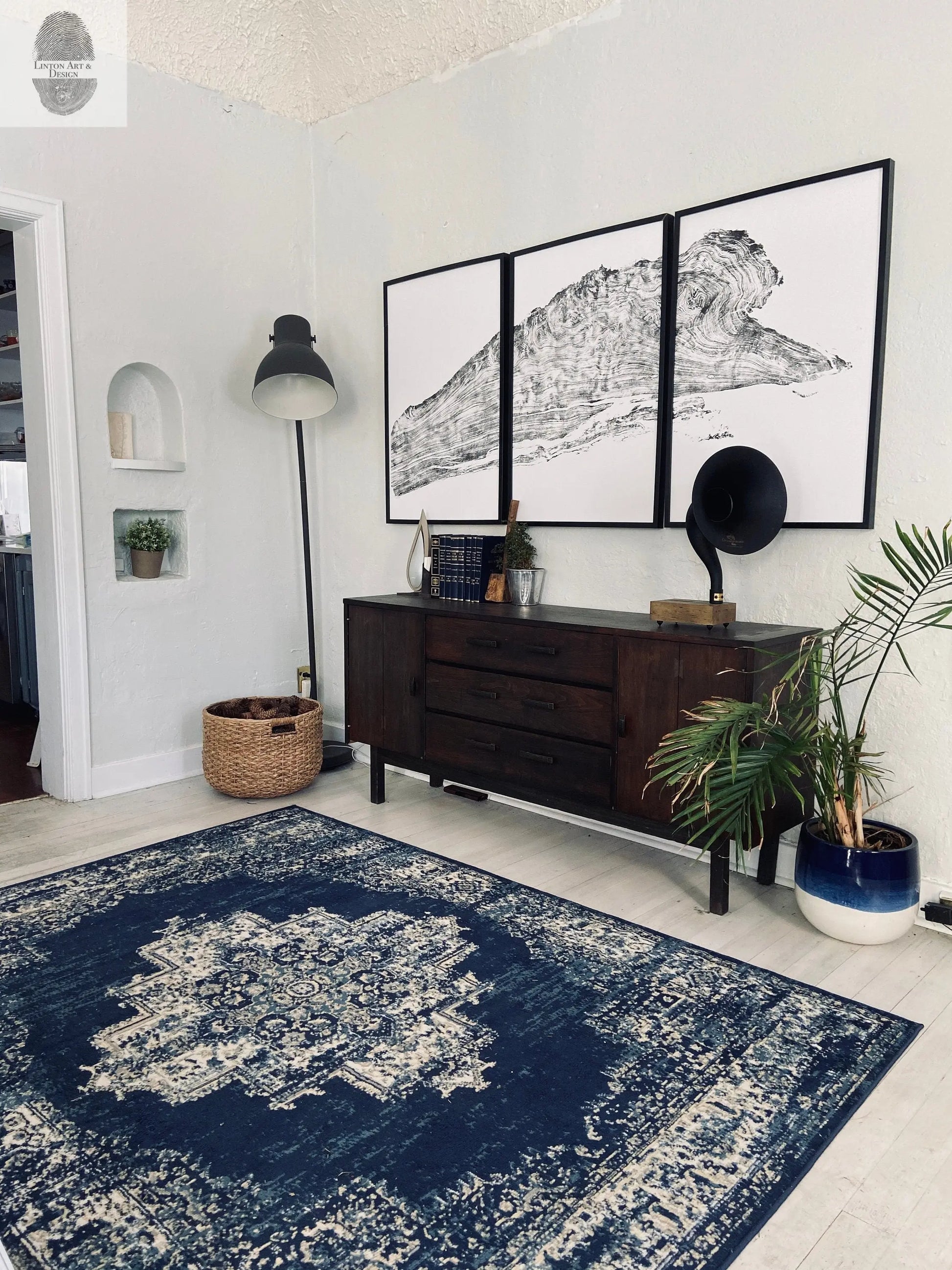 Giant Redwood, Tree ring art print, Made from a real redwood burl, hand pressed woodcut print, not machine printed, by Erik Linton lintonart