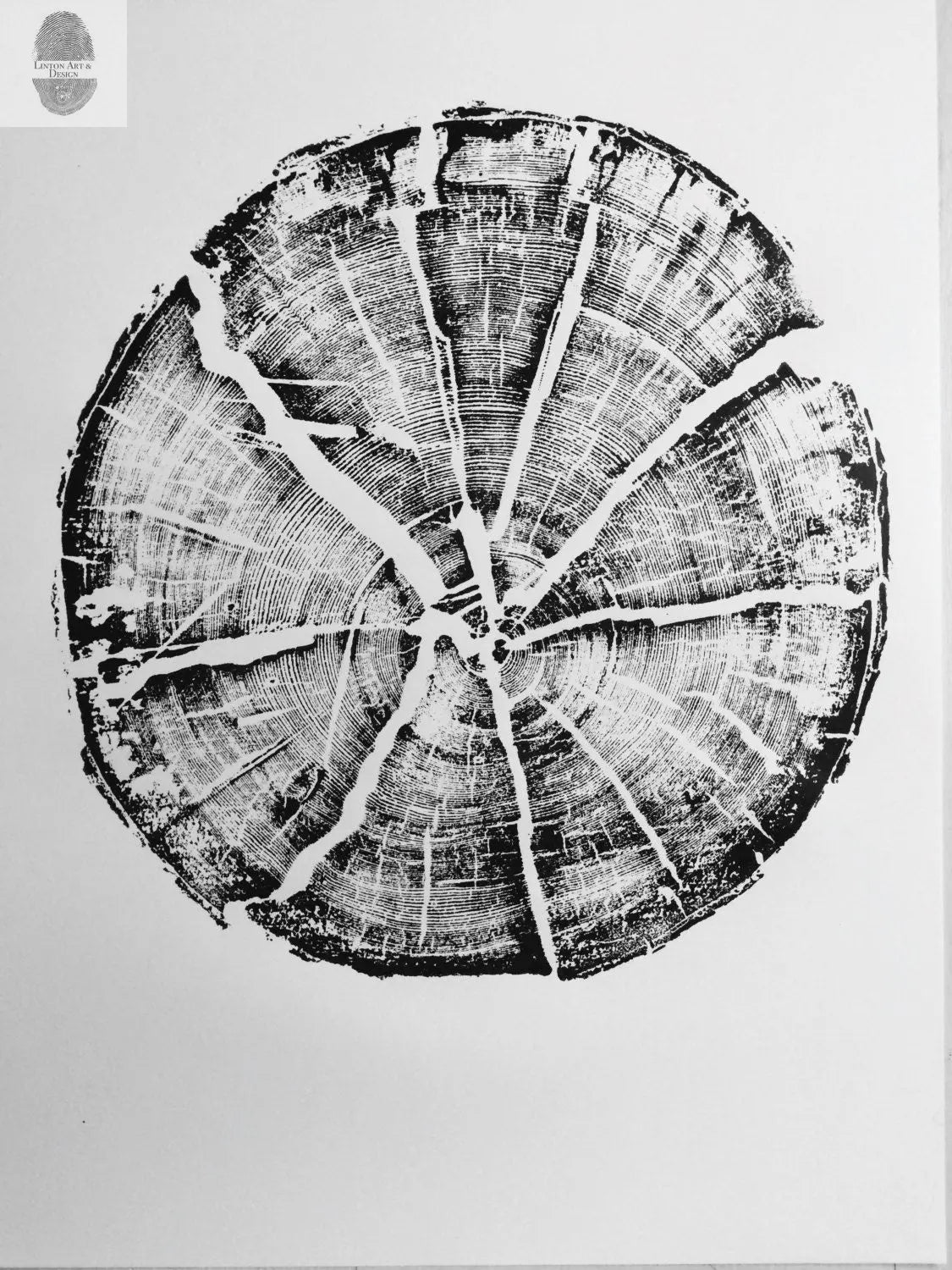 Glacier National Park, Montana Art, Tree Ring Print, Woodblock Print lintonart