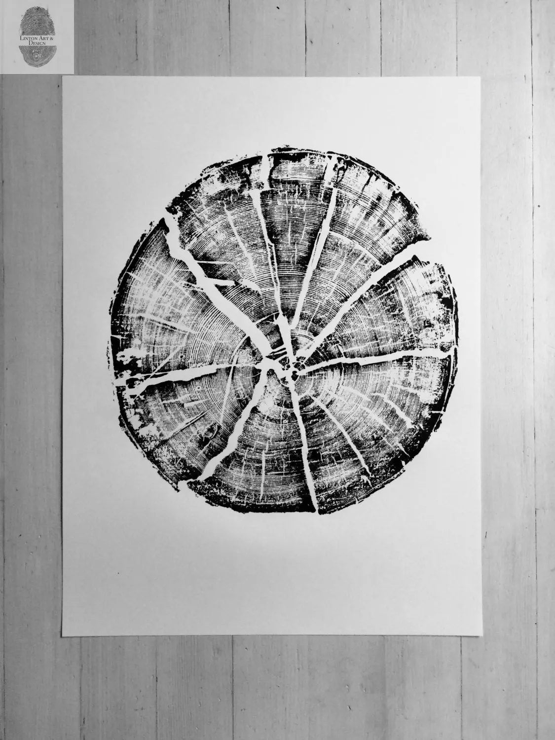 Glacier National Park, Montana Art, Tree Ring Print, Woodblock Print lintonart