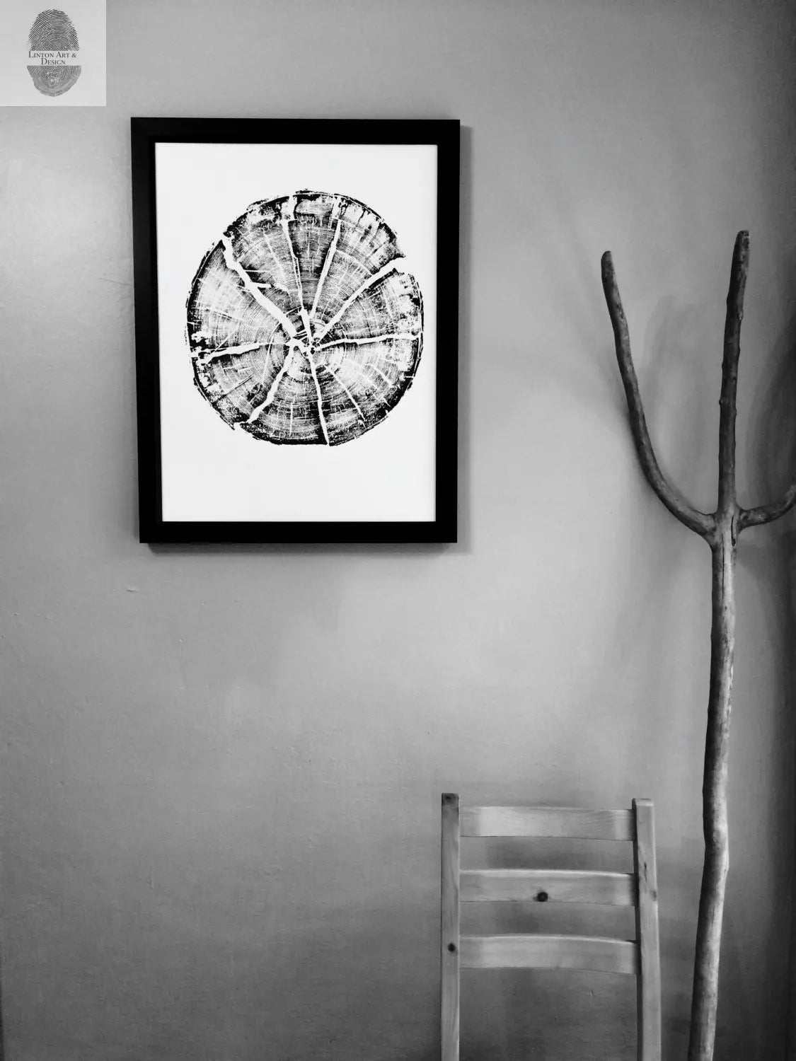 Glacier National Park, Montana Art, Tree Ring Print, Woodblock Print lintonart