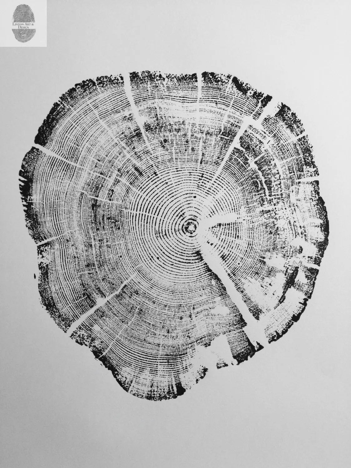 Glacier National Park, Montana Art, Tree ring art, Woodcut print, Tree ring art print, Christmas Tree, Arborist gifts lintonart