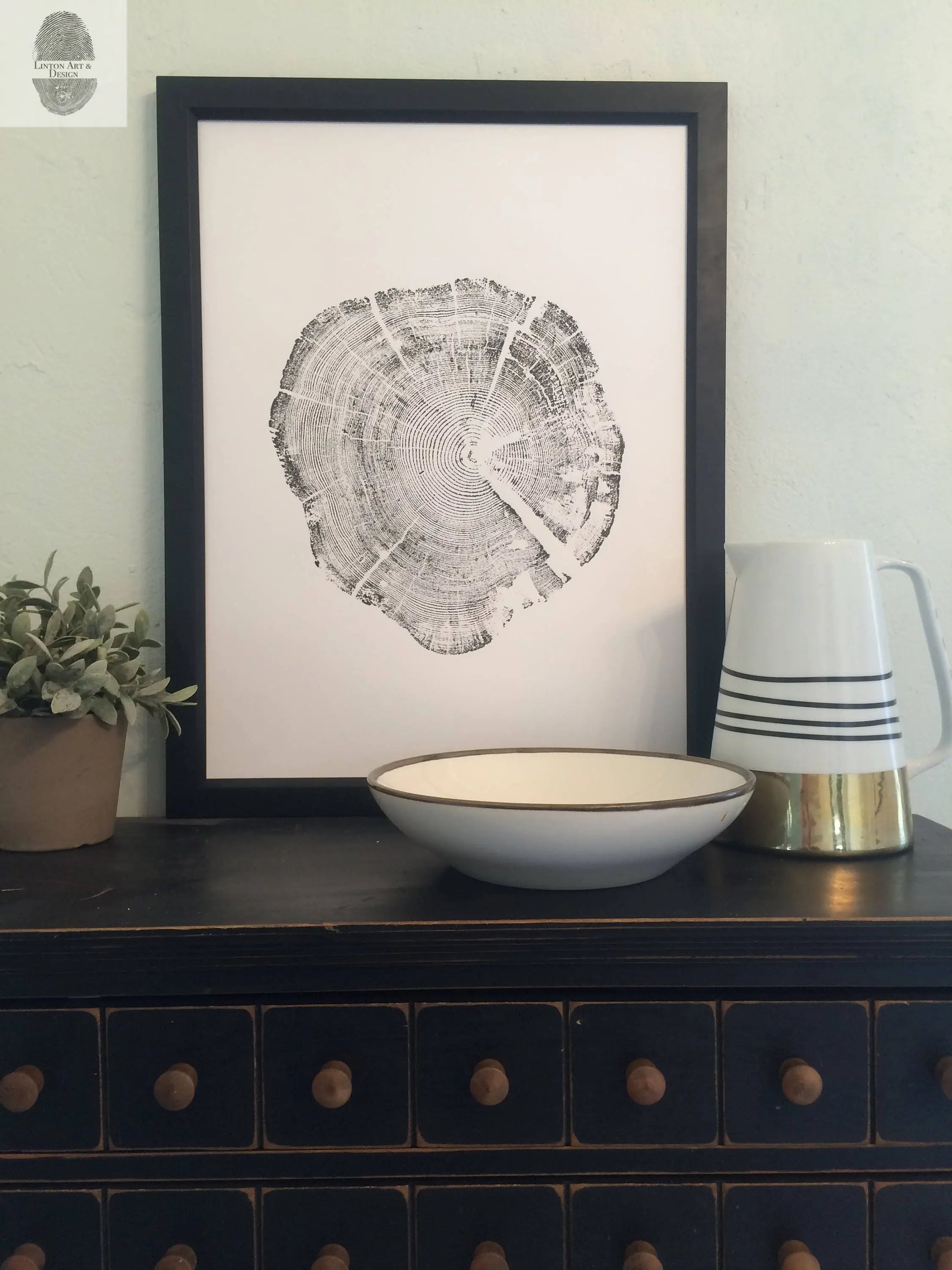 Glacier National Park, Montana Art, Tree ring art, Woodcut print, Tree ring art print, Christmas Tree, Arborist gifts lintonart