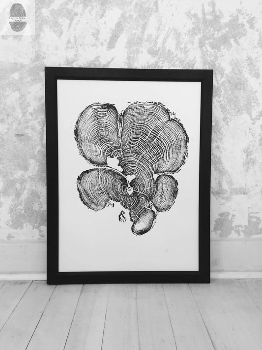 Grand Canyon Cedar, Tree Ring Print, woodcut art, Real tree rings, Nature inspired art, real tree art, Arborist art, Christmas art gifts lintonart