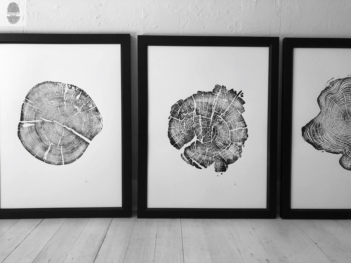 Grand Tetons, Alaska Art, Wyoming Art, Idaho Art, Tree Ring Art, Woodcut print, Biology Gifts, tree ring prints - 18x24 each print lintonart