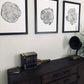 Grand Tetons, Alaska Art, Wyoming Art, Idaho Art, Tree Ring Art, Woodcut print, Biology Gifts, tree ring prints - 18x24 each print lintonart