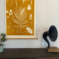 Hand Pressed Botanical Collage Monoprint on Yellow Gold - giclee print