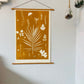 Hand Pressed Botanical Collage Monoprint on Yellow Gold - giclee print
