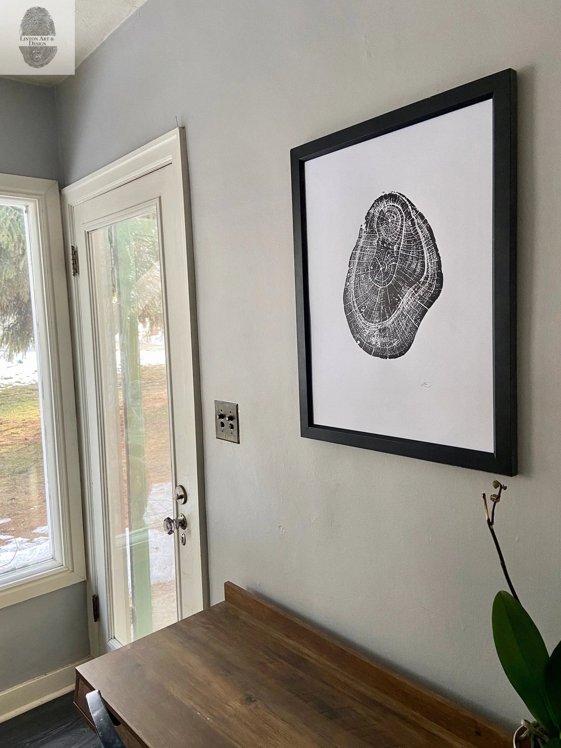 Hawaii Mango Tree, Tree ring print from Hawaii, Tree stump art, 18x24 inch woodcut, handmade by Erik Linton lintonart