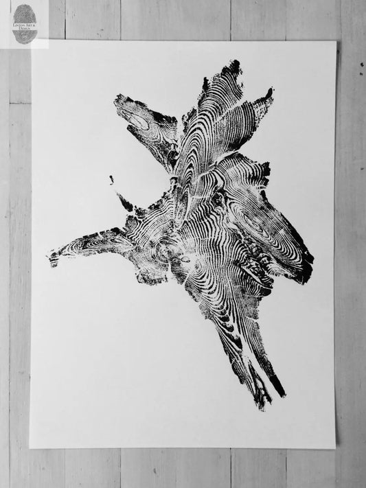 Idaho Wall Art, Wood Wall Art, Tree ring print, Woodcut print, Woodburning art, Abstract botanical, Maodern botanical art, Signed original lintonart