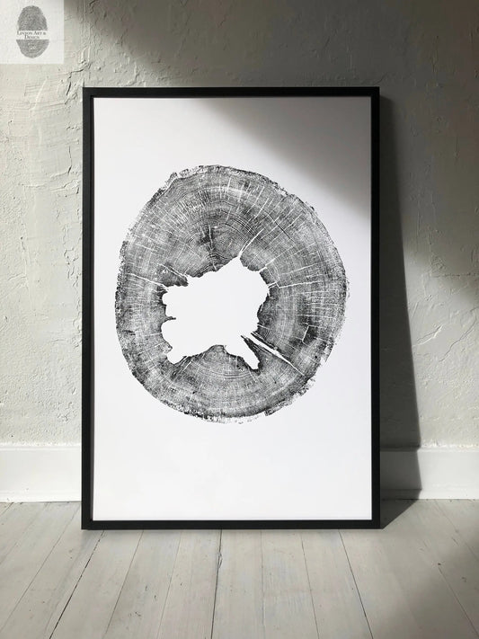 Iowa State, oak Tree, Lumber, Wood Wall Art, Woodcut print, Signed original lintonart