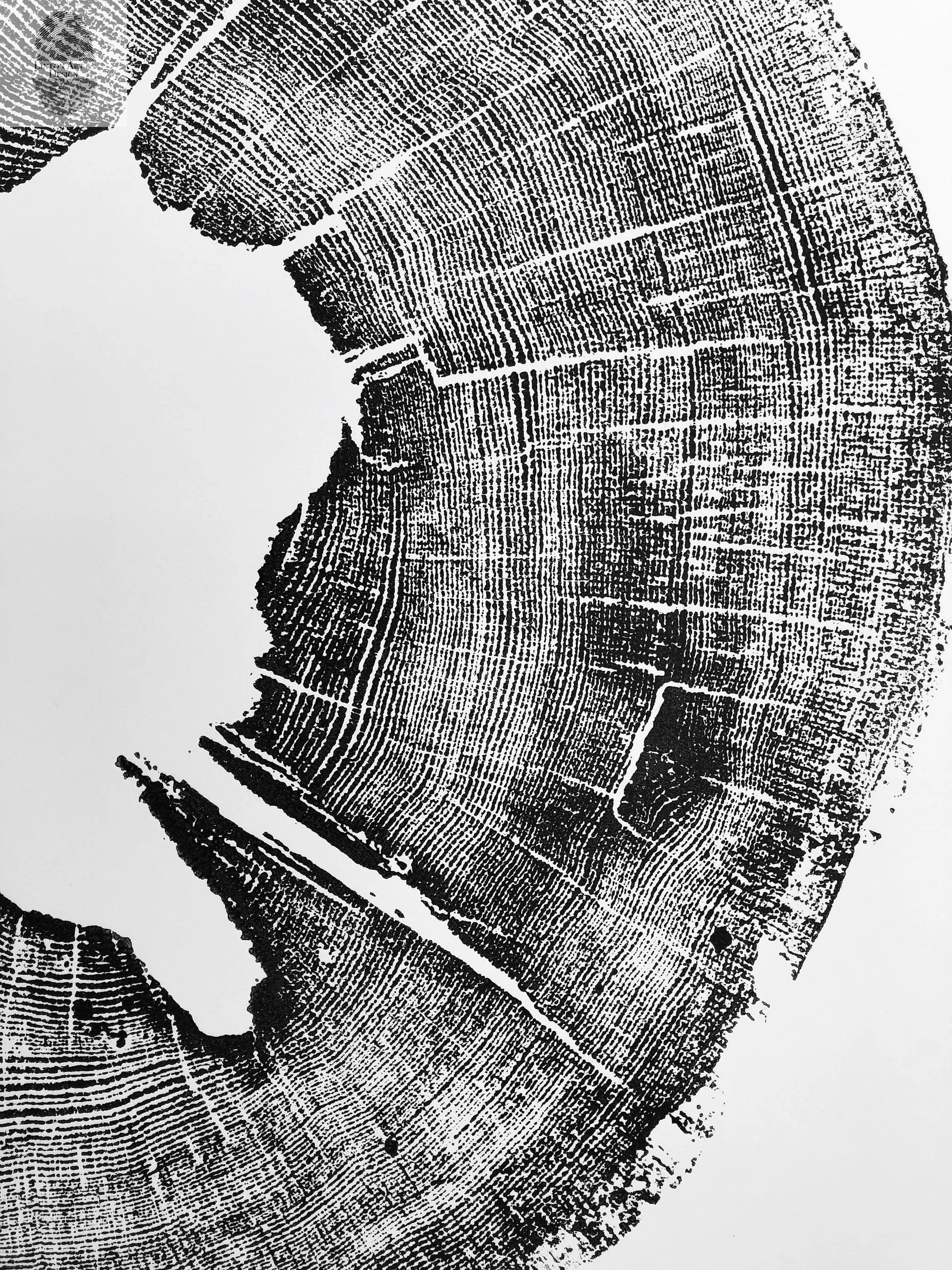 Iowa State, oak Tree, Lumber, Wood Wall Art, Woodcut print, Signed original lintonart