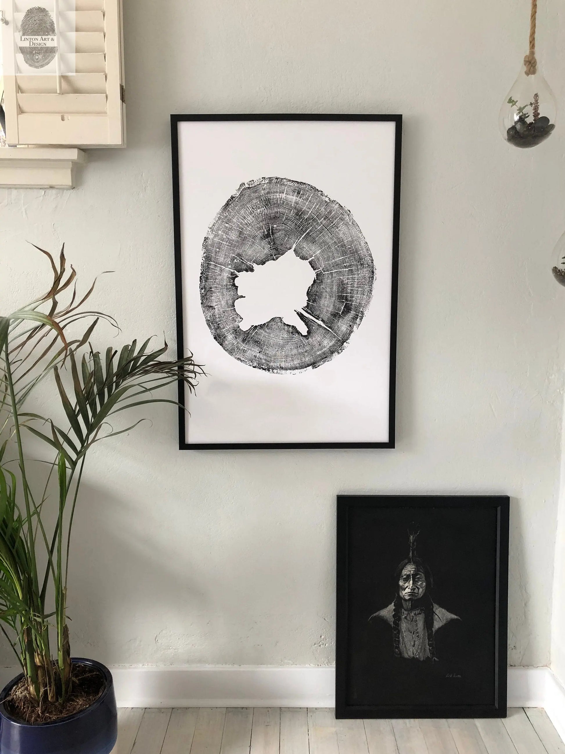 Iowa State, oak Tree, Lumber, Wood Wall Art, Woodcut print, Signed original lintonart