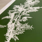 Locust Branch Hand Pressed Monoprint on Green - giclee print lintonart