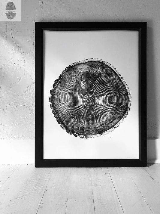 Maine Print, Balm of Gilead, Tree ring print, Maine Poster, Arcadia, Arborist, Forestry, Live Edge wood, Signed original lintonart