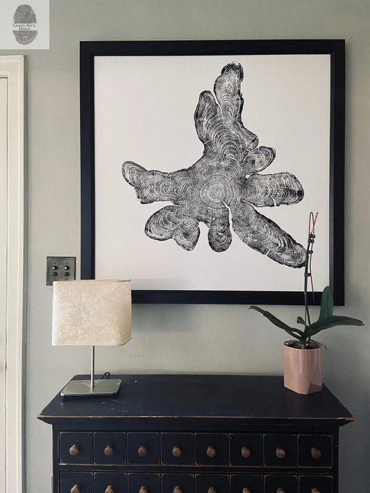 New York, Adirondack Mountains, Woodcut Print, Natural Wood Slices, Huge Wall Art, 36x36 inches lintonart