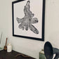New York, Adirondack Mountains, Woodcut Print, Natural Wood Slices, Huge Wall Art, 36x36 inches lintonart