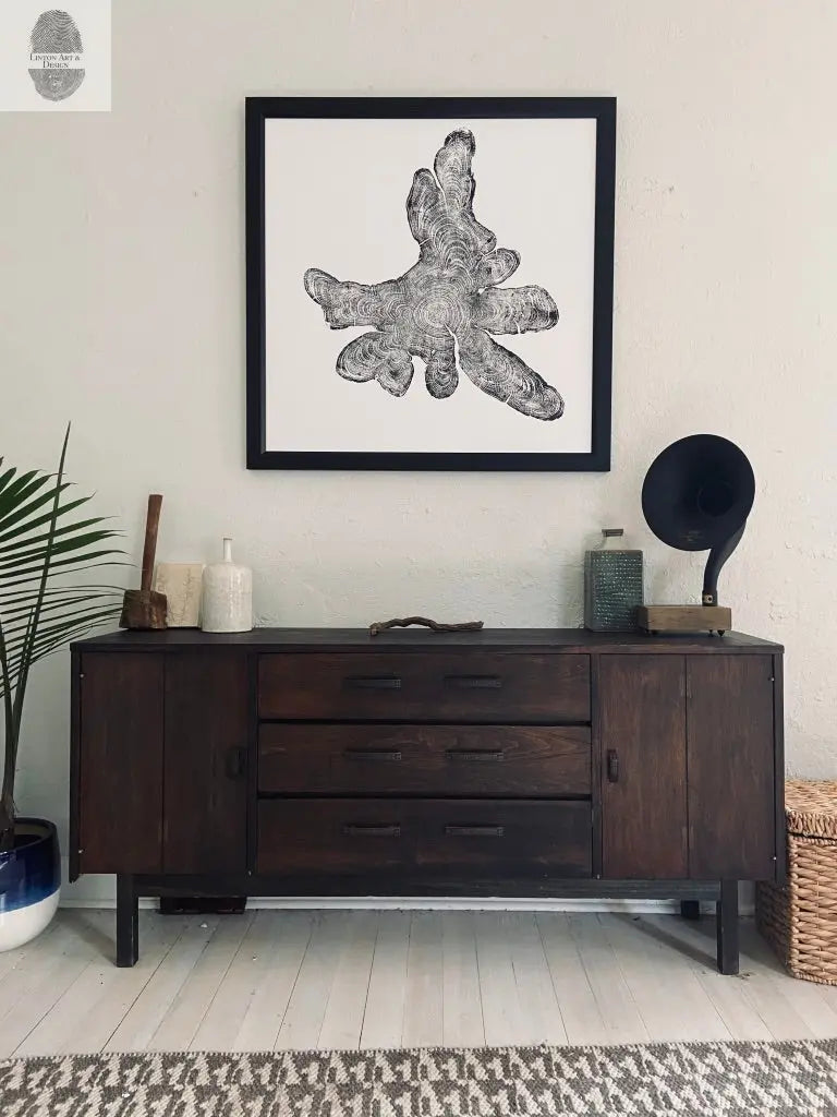 New York, Adirondack Mountains, Woodcut Print, Natural Wood Slices, Huge Wall Art, 36x36 inches lintonart