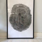 Ohio State, Ash Tree, Tree ring print, woodcut print, Lumber, Live edge, Biology Gifts, Arborist, Signed Original - 24x36 print lintonart