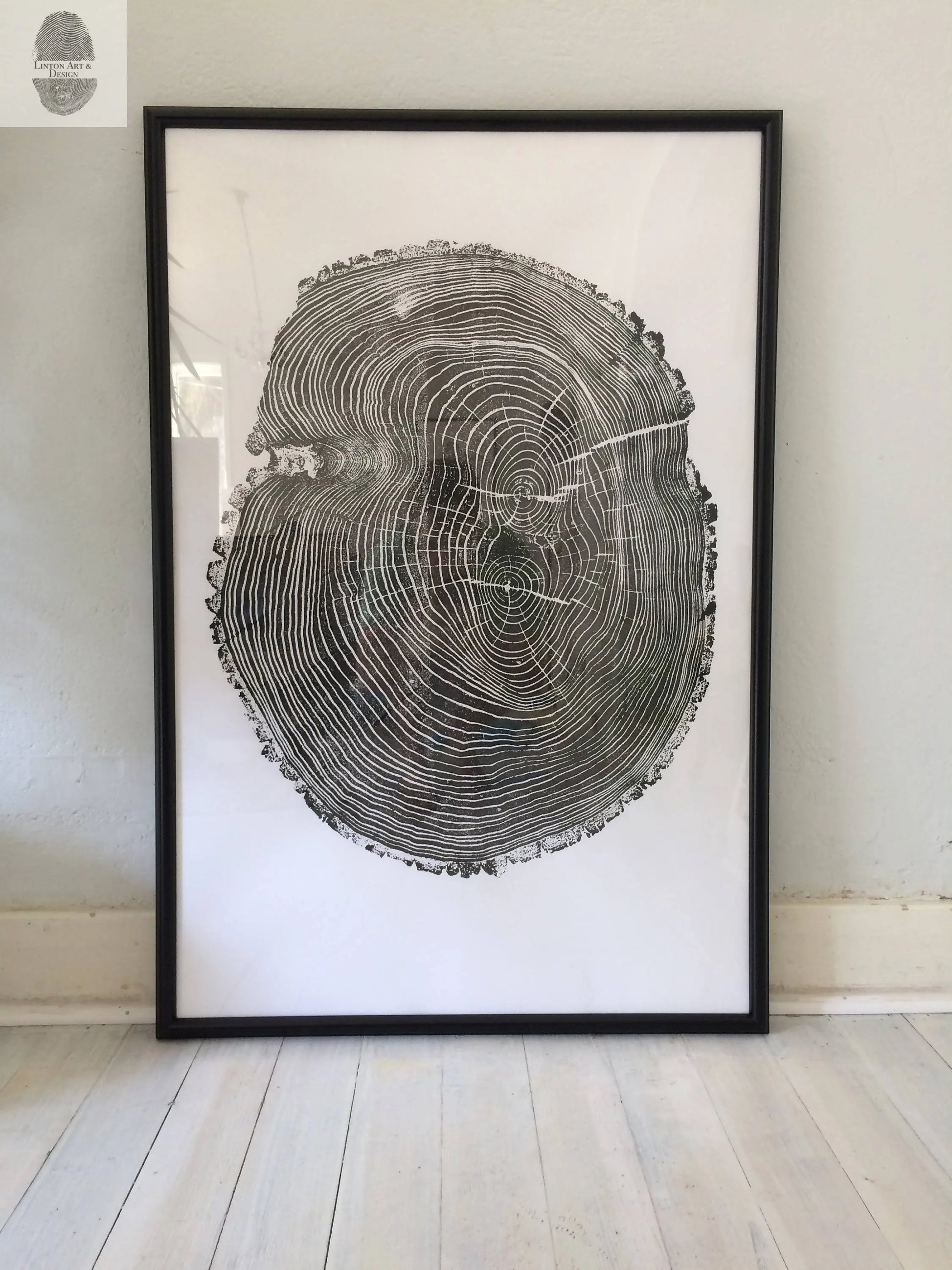 Ohio State, Ash Tree, Tree ring print, woodcut print, Lumber, Live edge, Biology Gifts, Arborist, Signed Original - 24x36 print lintonart