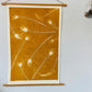 Peacock Feather Collage Monoprint in Yellow Gold - giclee print lintonart