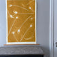 Peacock Feather Collage Monoprint in Yellow Gold - giclee print lintonart