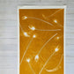 Peacock Feather Collage Monoprint in Yellow Gold - giclee print lintonart