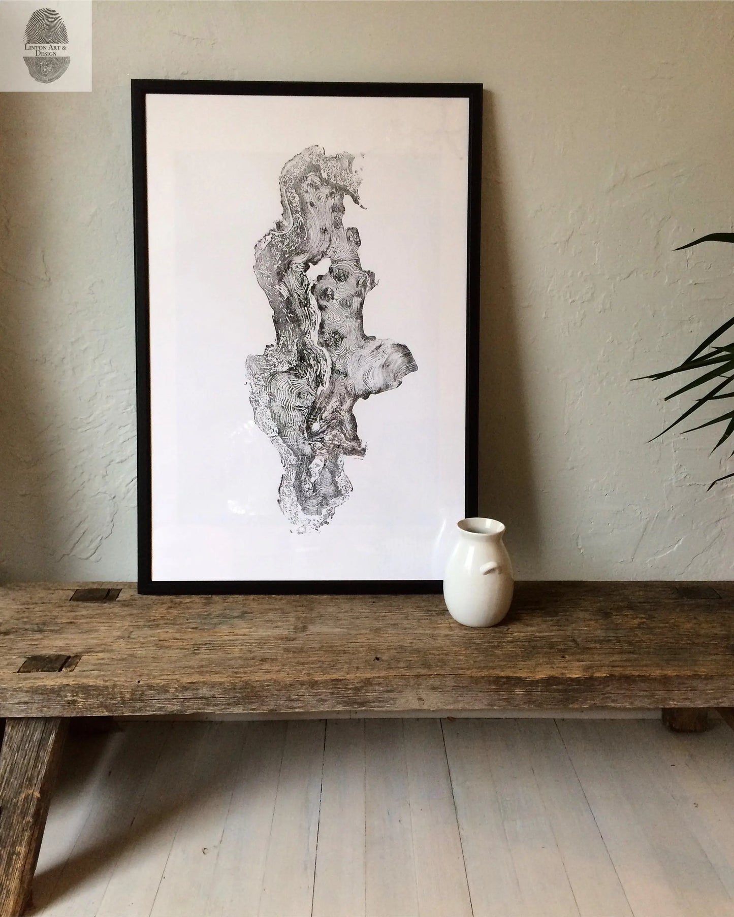 Redwood Burl, Tree Ring Print, Woodcut print, Tree of Life, , 24x36 print, Signed original Print lintonart