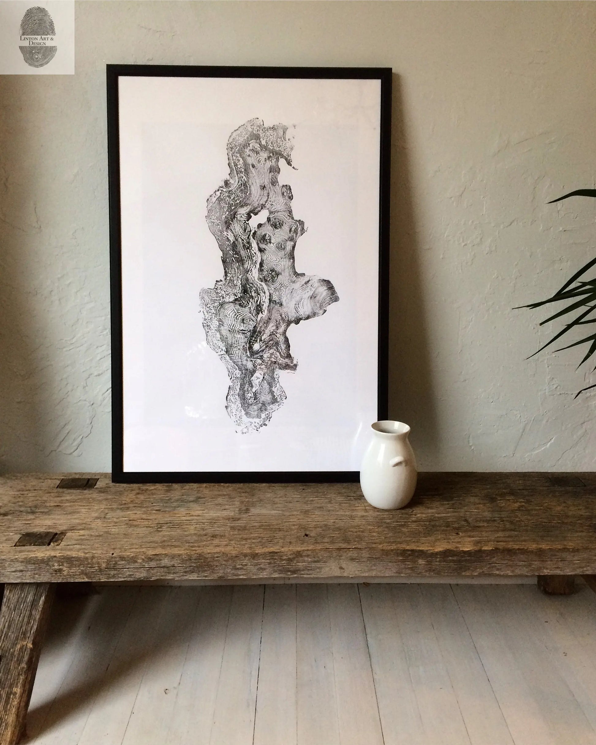 Redwood Burl, Tree Ring Print, Woodcut print, Tree of Life, , 24x36 print, Signed original Print lintonart
