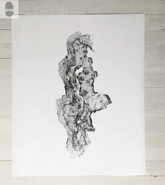 Redwood Burl, Tree Ring Print, Woodcut print, Tree of Life, , 24x36 print, Signed original Print lintonart